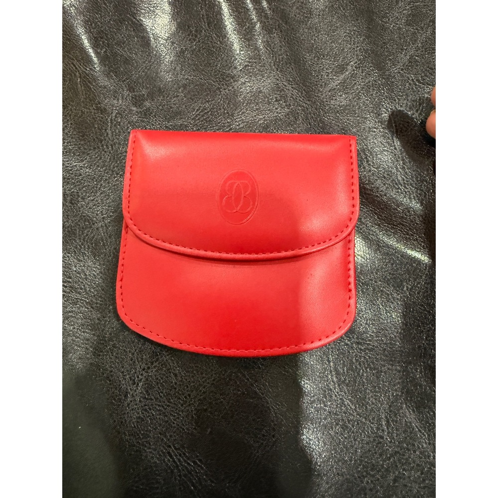 Buxton Red Genuine Leather Coin Purse Vintage Snap Closure Small Wallet Pouch